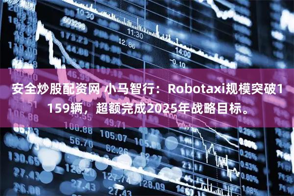 安全炒股配资网 小马智行：Robotaxi规模突破1159辆，超额完成2025年战略目标。