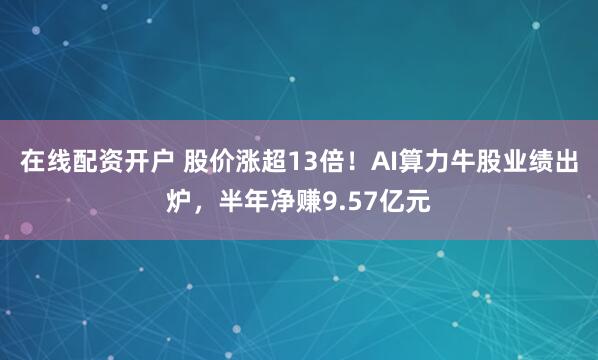 在线配资开户 股价涨超13倍!AI算力牛股业绩出炉,半年净赚9.57亿元